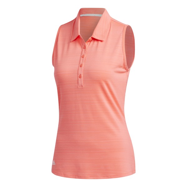 adidas Microdot Sleeveless Polo Damen rot