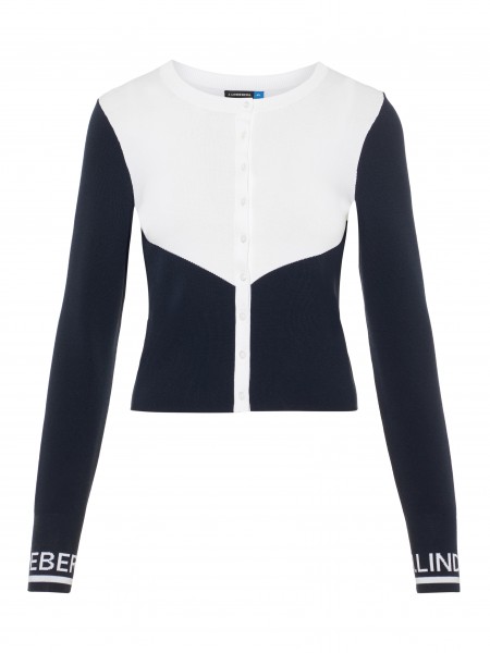 J. Lindeberg Melody-Viscose Nylon Pullover Damen navy/weiß