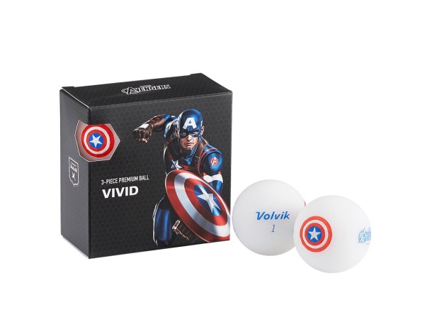 Volvik Vivid Marvel Collection 4 Ball Box - Captain America
