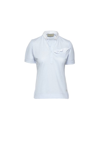 Spoon Pocket Bow Diamanet Polo Damen hellblau