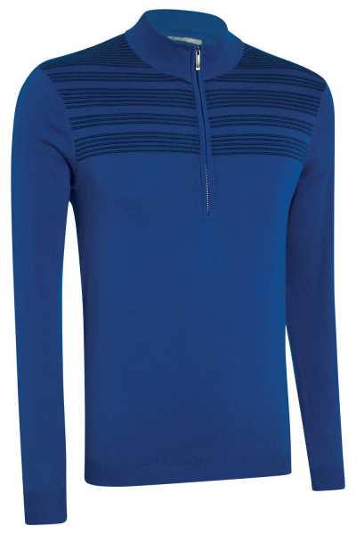 Adidas Ashworth Engineer Chest Stripe Pima Half Zip Sweater Herren deep cobalt