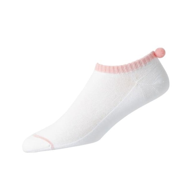 Footjoy Damen ProDry Lightweight Pom-Pom Socken weiß-pink