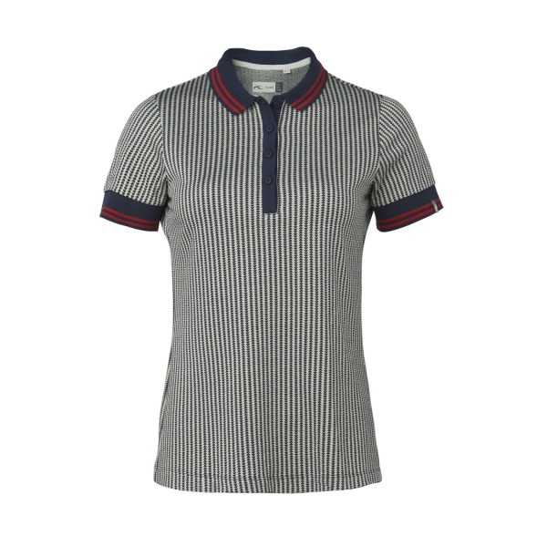 KJUS Ella Structure S/S Polo Damen blau/gelb