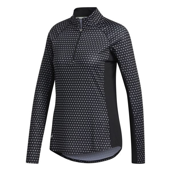 adidas Aeroready UPF50 Printed Longsleeve Polo Damen schwarz/weiß