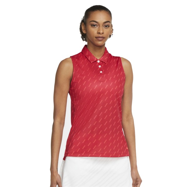 Nike Dri-FIT Victory Sleeveless Golf Polo Damen berry/rot