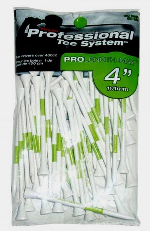 Pride PTS Tees 4 " (10,16 cm) grün - weiß 50 Stk. / extra lang für den Driver
