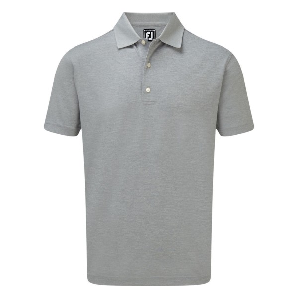 Footjoy Stretch Pique Solid Rib Knit Collar Polo Herren grau