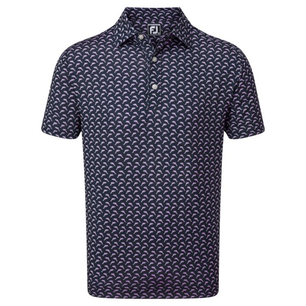 Footjoy Leaping Dolphins Print Lisle Polo Herren