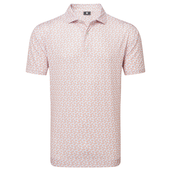 Footjoy Floral Sketch Print Lisle Polo Herren