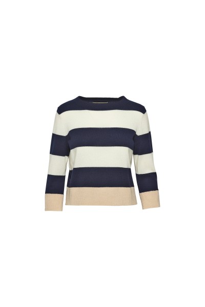 Spoon 2in1 Bold Straped Cash Pullover Damen navy/weiß