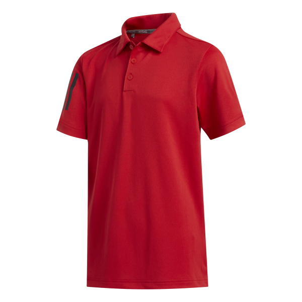 adidas 3 Stripe Polo Junior rot