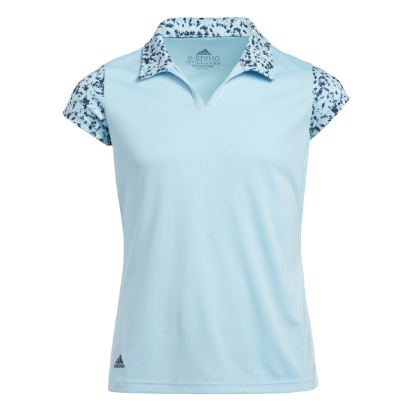 adidas Floral Print Shortsleeve Polo Mädchen hellblau