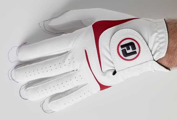 Footjoy Weathersof Handschuh Herren weiß/rot