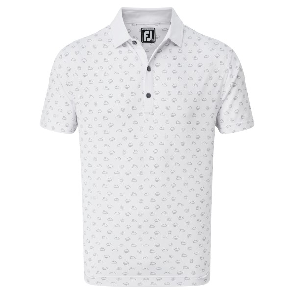 Footjoy Smooth Pique Weather Print Polo Herren weiß