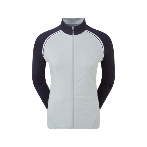 Footjoy French terry Full Zip Colour Block Jacke Damen grau/navy/weiß