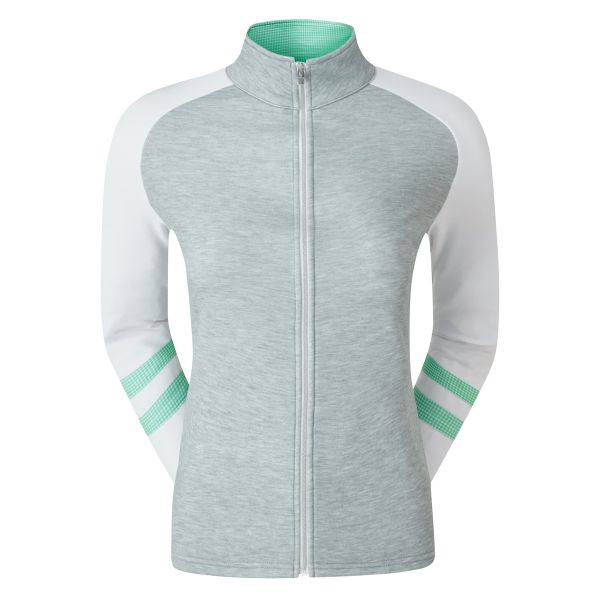 Footjoy Full-Zip Raglan Colour Block Pullover Damen hellgrau