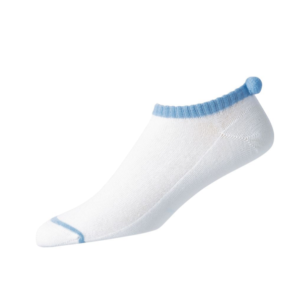 Footjoy Damen ProDry Lightweight Pom-Pom Socken weiß-blau