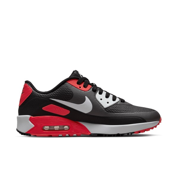 Nike Air Max 90 G Golfschuh | Unisex | grau/weiß/schwarz/rot | EU 42 1/2 |