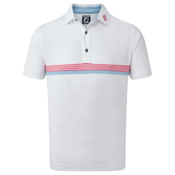 Footjoy Lisle Eng Chestband Polo Herren weiß