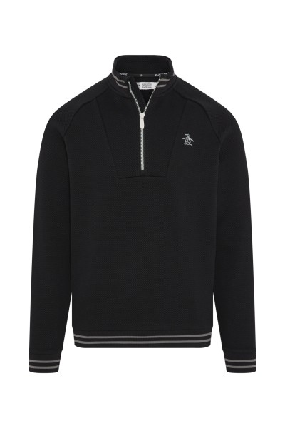 Original Penguin Golf MW 1/4ZIP Pullover Herren L schwarz