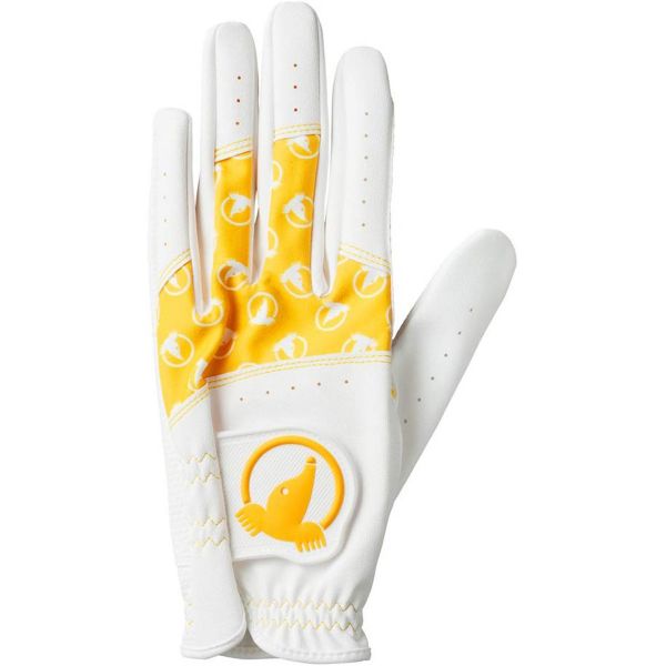 Honma Damen Paar Handschuhe weiß/gelb