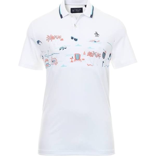 Penguin Resort Print Polo Herren