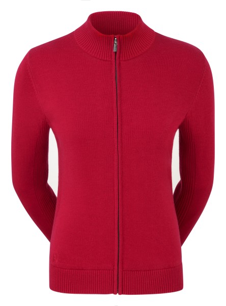 Footjoy Full-Zip Lined Wool Blend Pullover Damen rot