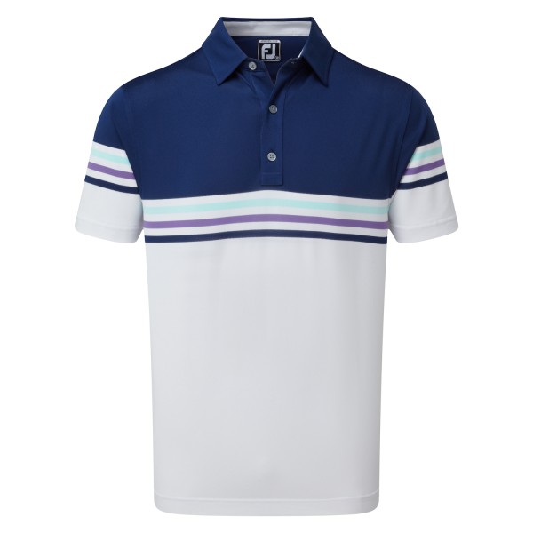 Footjoy Stretch Pique Colour Block Polo Herren blau/weiß