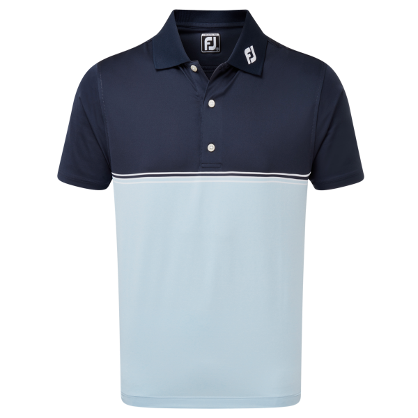 Footjoy Colour Block Lisle Polo Herren navy/hellblau