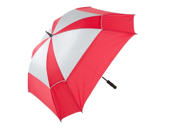 JuCad Windproof Regenschirm rot/silber