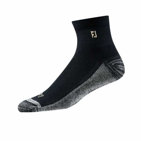 Footjoy ProDry Lightweight Quarter (10cm) Socken Herren schwarz/grau