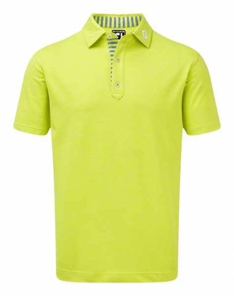 Footjoy Stretch Heather Pique with Stripe Trim Polo Herren gelb
