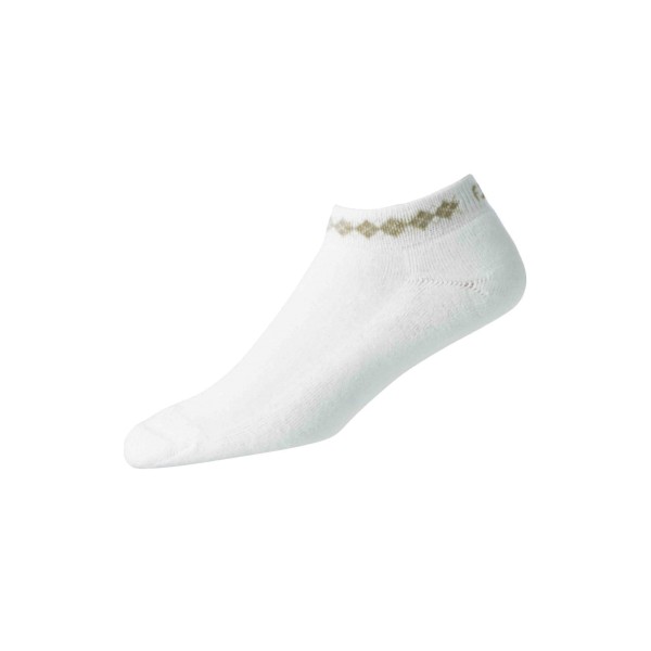 Footjoy ProDry Lightweight Argyle Sportlet Socken Damen weiß/grün