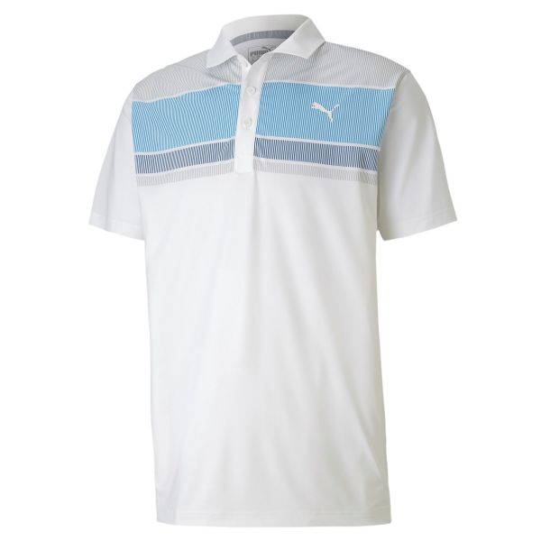 Puma Road Map Polo Herren weiß/hellblau