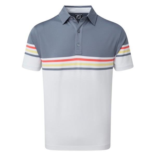 Footjoy Stretch Pique Colour Block Polo Herren grau/weiß