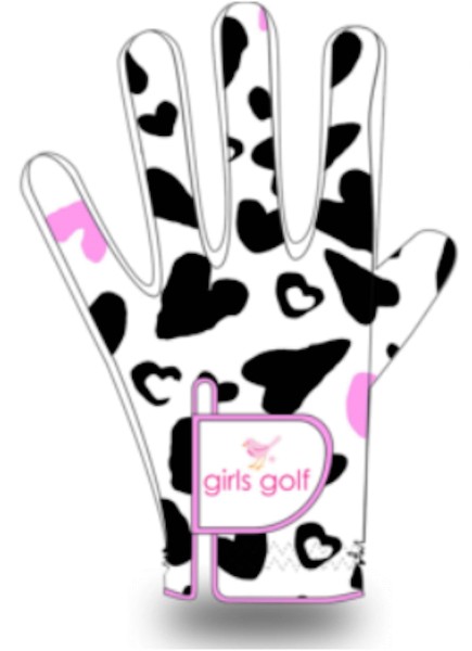 Girls Golf Birdie Handschuh Damen weiß/herzen