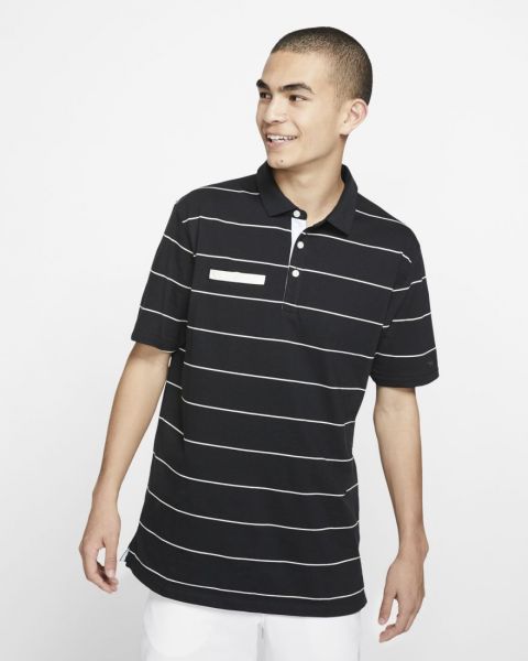 Nike Dry-Fit Polo Herren schwarz/weiß/gestreift