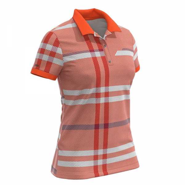Colmar Solid Color Polo Damen orange/weiß