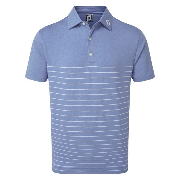 Footjoy Heather Lisle Engineered Pinstripe Polo Herren blau/weiß