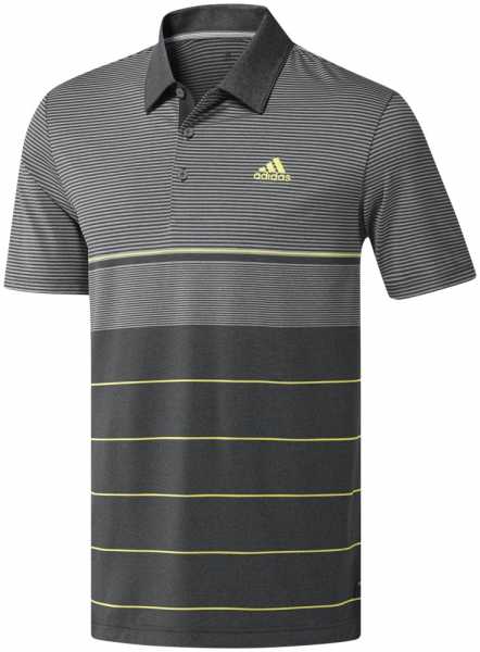Adidas Ultimate365 Heather Stripe Polo Herren dunkelgraugelb Adidas Ultimate365 Heather Stripe Polo Herren dunkelgraugelb