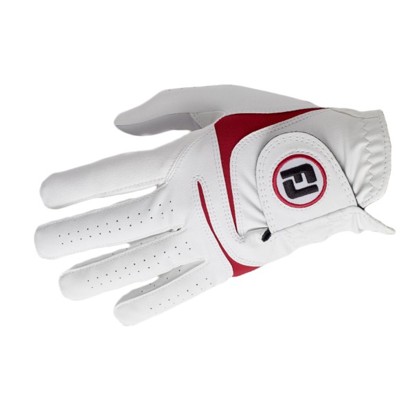 Footjoy Weathersof Handschuh Herren weiß/rot 