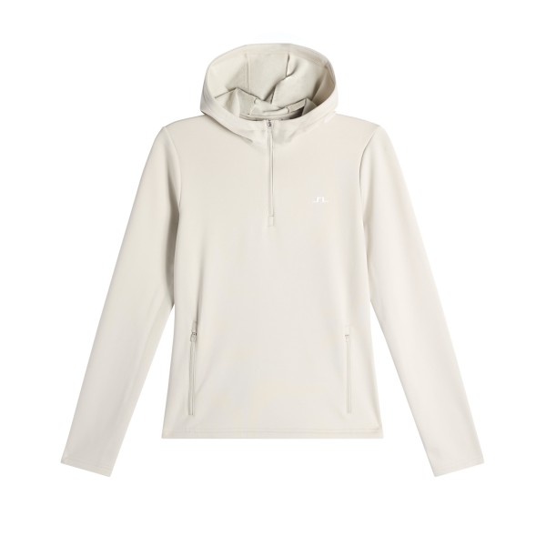 J.Lindeberg Aerielle Quarter Zip Hood Damen L hellgrau