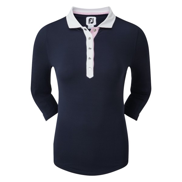 Footjoy Baby Pique 3/4 Sleeve Shirt Polo Damen navy/weiß 