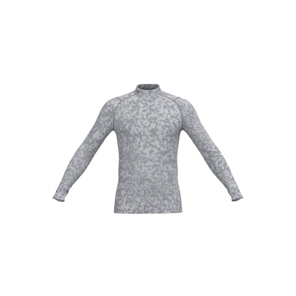 Under Armour ColdGear Longsleeve AOP Golf Mock Herren grau