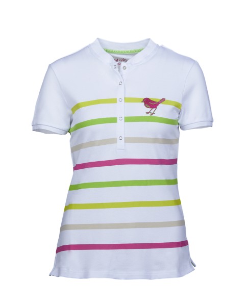 Girls Golf weiß Stripped Polo Damen