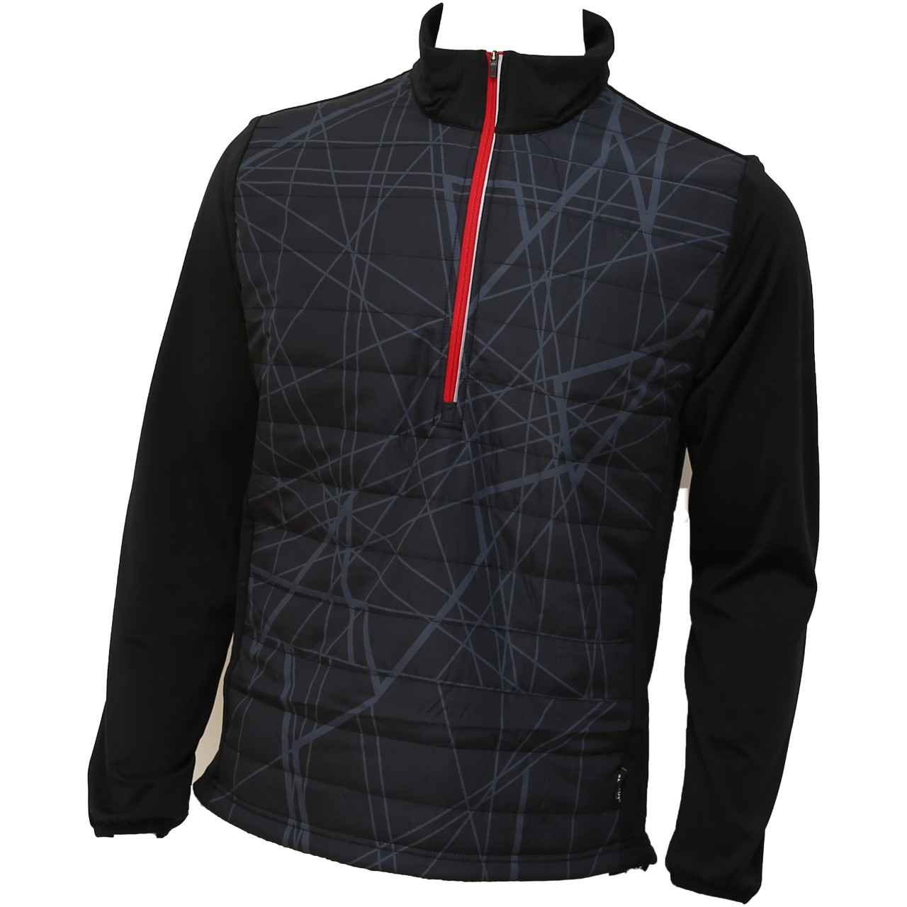 Abacus Troon Hybrid 1/2-Zip Pullover Herren schwarz