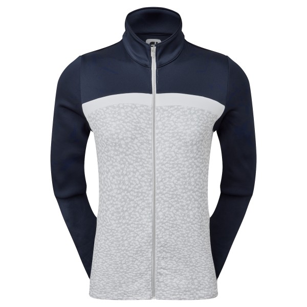 Footjoy Full-Zip Curved Block Mid-Layer Pullover Damen grau/navy