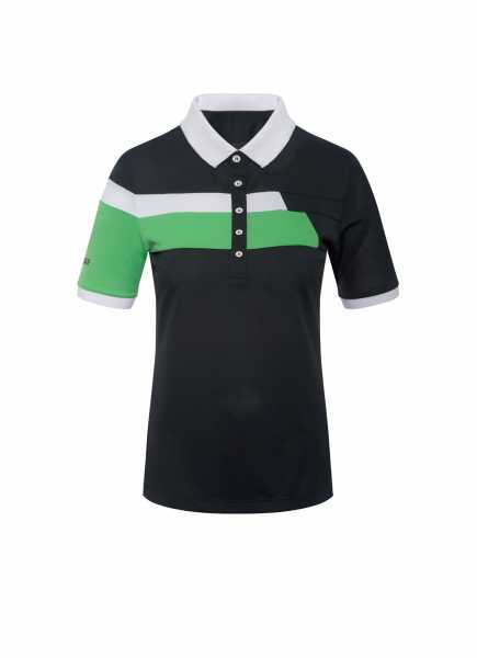 Colmar Solid Polo Damen schwarz/grün
