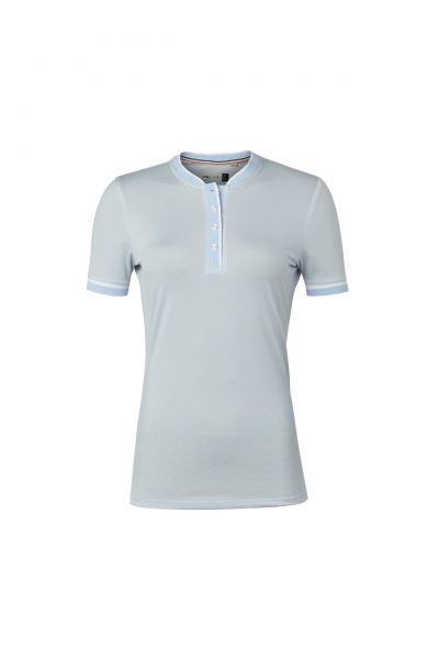 KJUS Elena Stripe S/S Polo Damen hellblau/weiß