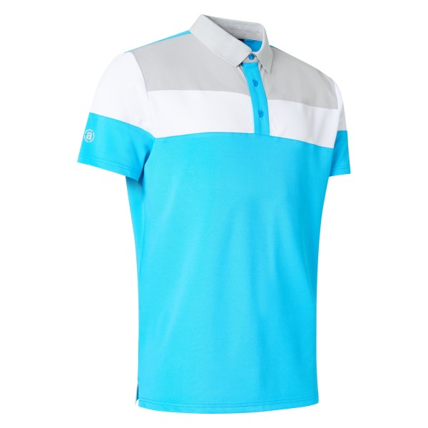 Abacus Berrow Polo Herren XL hellblau/weiß/grau